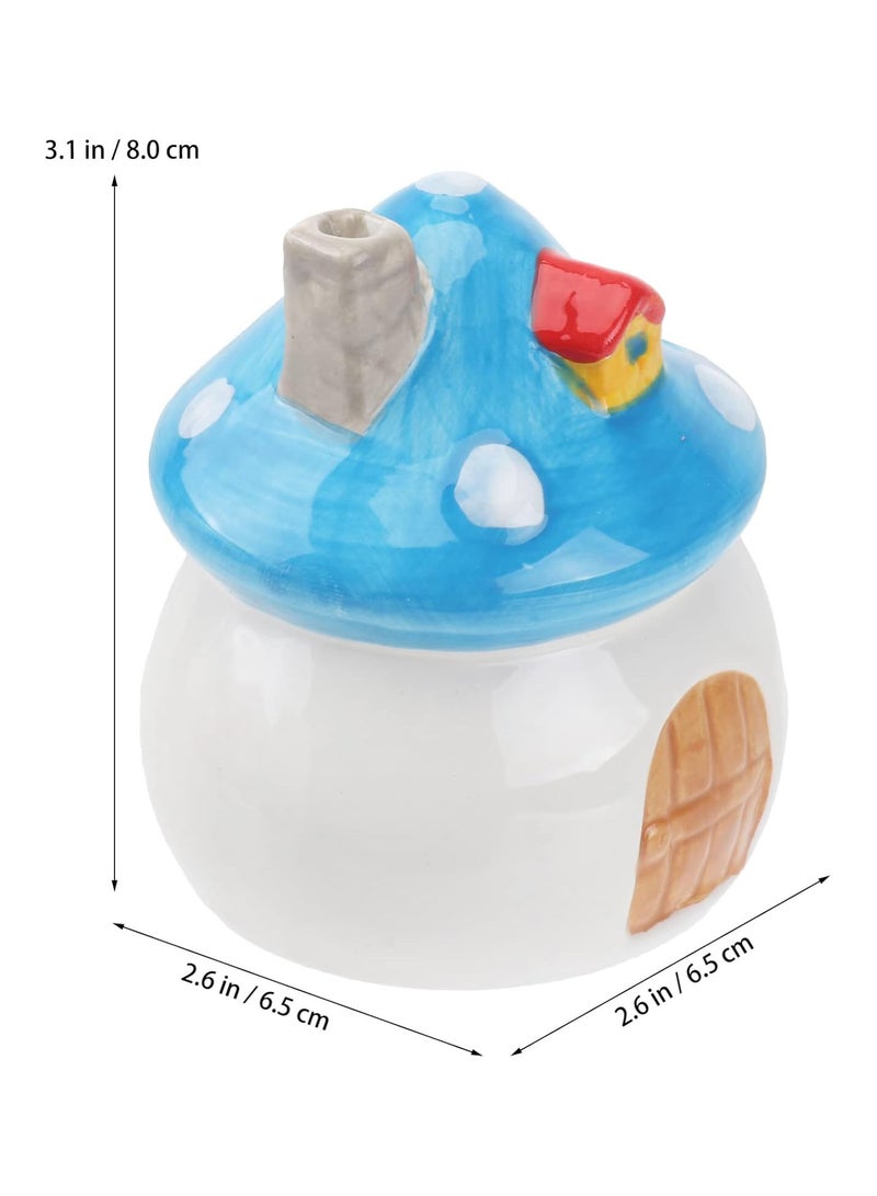 GGOOT Hamster Hideout Ceramic Mushroom Shape Hamster House Chinchilla Mini Hut Small Animal Hideout Caves Cage for Syrian Rats Chinchillas Gerbils - Image 4