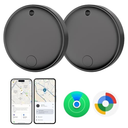 Lmrbelec Tracker Tags for Android & iOS, Key Finder Tracking Device Smart Tracker Tag for Luggage, Wallet, Bike, Bags - Both Works with Apple Find My & Google's Find Hub - 2 Pack - Image 1