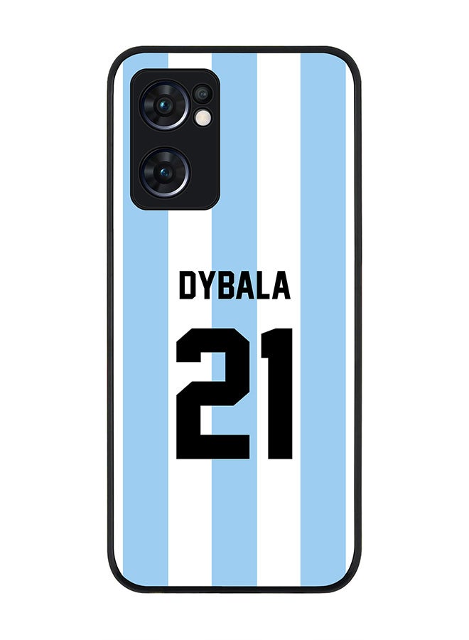 Stylizedd Rugged Black edge case for Oppo Find X5 Lite, Slim fit Soft Case Flexible Cover - Football Team - Argentina, Player Name - Dybala - Image 1