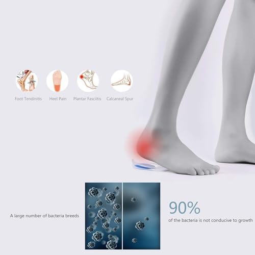 SEFLICA® Gel Heel cups Silicone Blue Heels Pads for Heel Ankle Pain, Heel Spur Shoe Support Pad for Men and Women Shock Cushion Pads for Heels - Image 5
