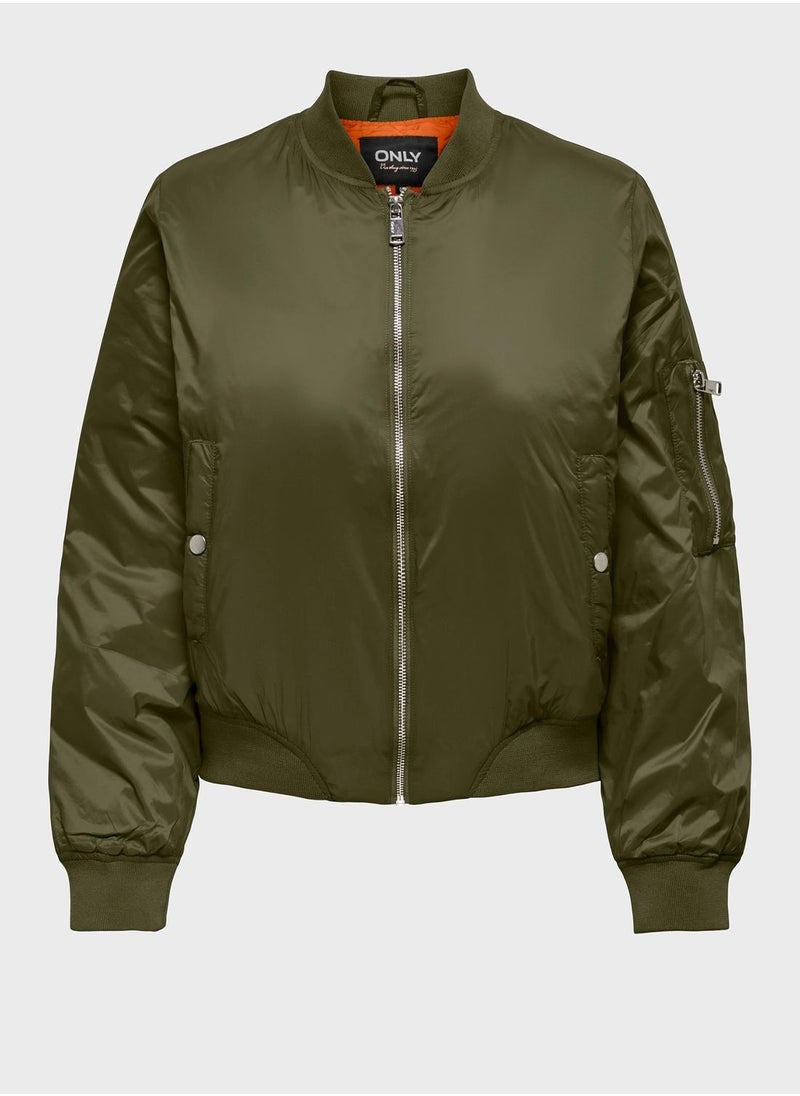 ONLY - Pocket Detail Bomber Jacket - Image 1