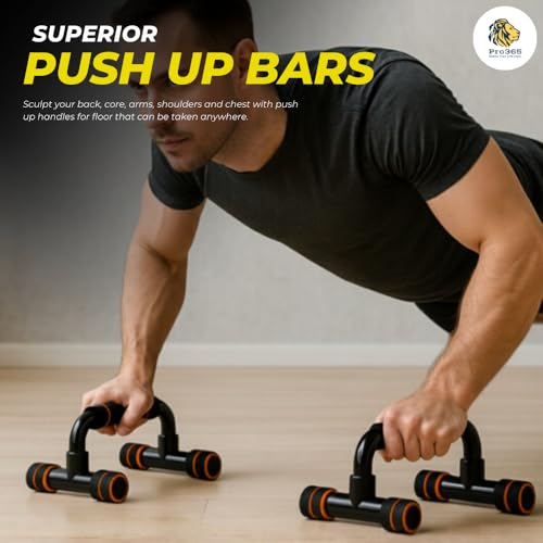 PRO365 Home Fitness Kit, 6-in-1 Exercise Equipment Set with Jump Rope, Ab Wheel, Resistance Bands, Push-Up Bars, Hand Gripper, Shaker Bottle - Image 4