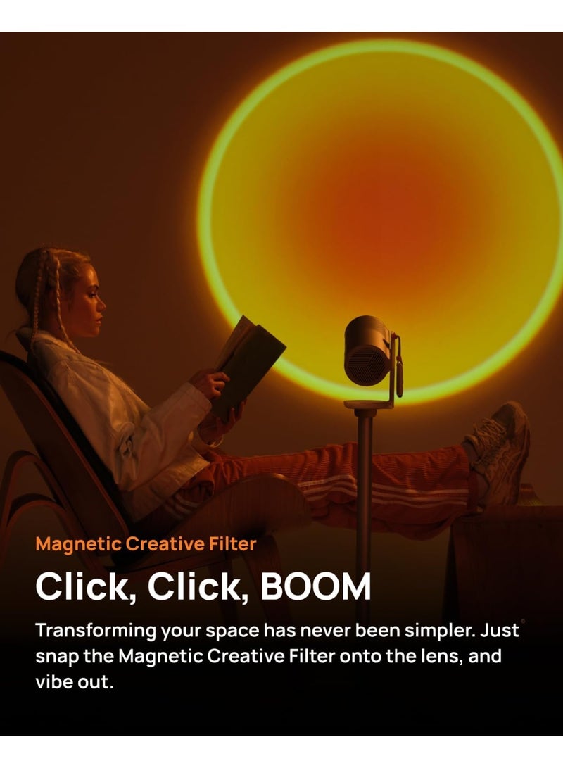 XGIMI MOGO 4 BUNDLE SET | Full HD Portable Projector + PowerBase Stand + 450 ISO Lumens , 360° Built-in Stand, 5Hrs Movie Time, 2x 6W Harman/Kardon Speakers, Google TV, for Home/Work/Camping - Image 3