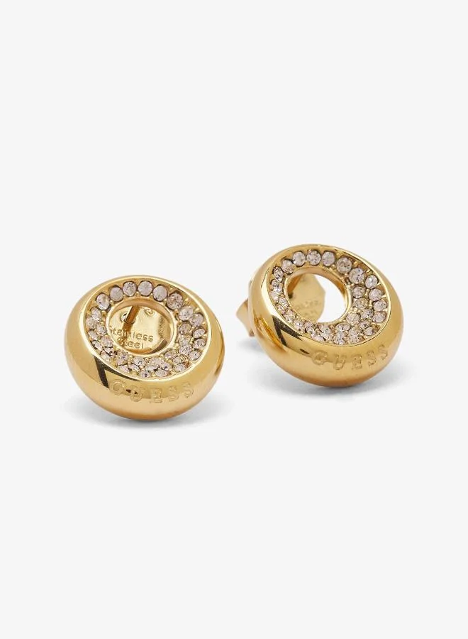 GUESS  12Mm Coin Pave Studs for Women | Best Price UAE