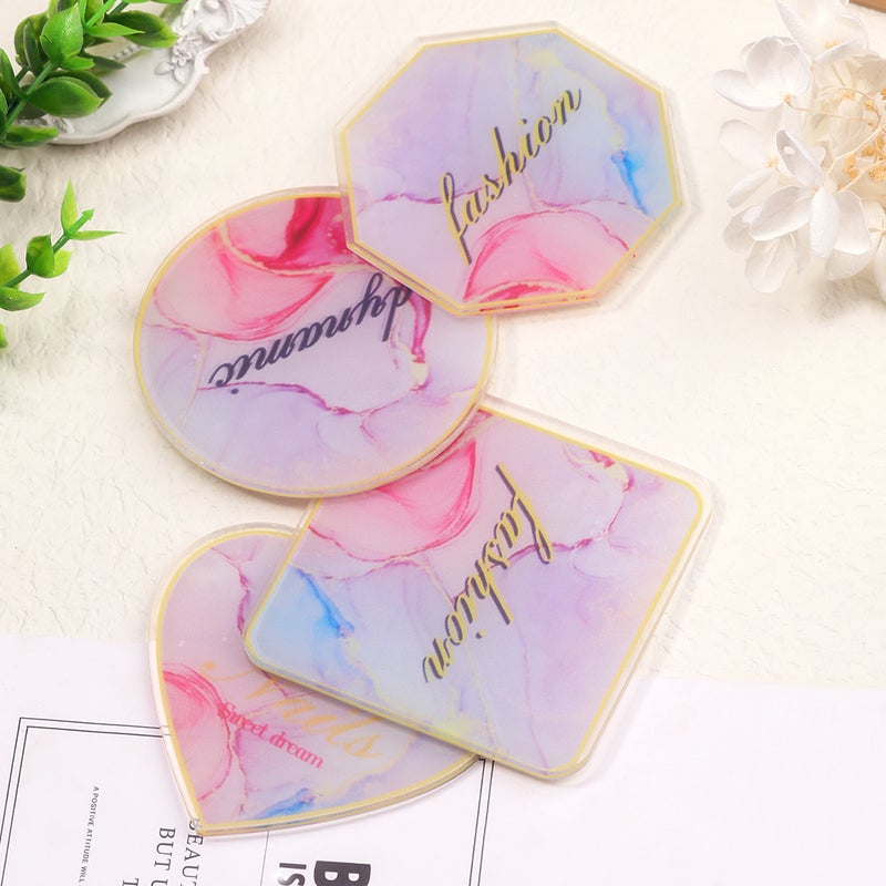 New Nail Art Square Round Palette Crystal Resin Phnom Penh Marble Palette Nail Painting Tool - Image 3