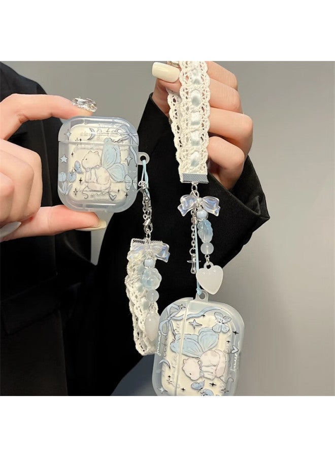 Beiyipin Case For Airpods 4, Blue Butterfly Cat Design, Compatible With Apple Bluetooth Wireless Airpods Pro 2nd Generation And Airpods Pro 3rd Generation Earphones - Image 3