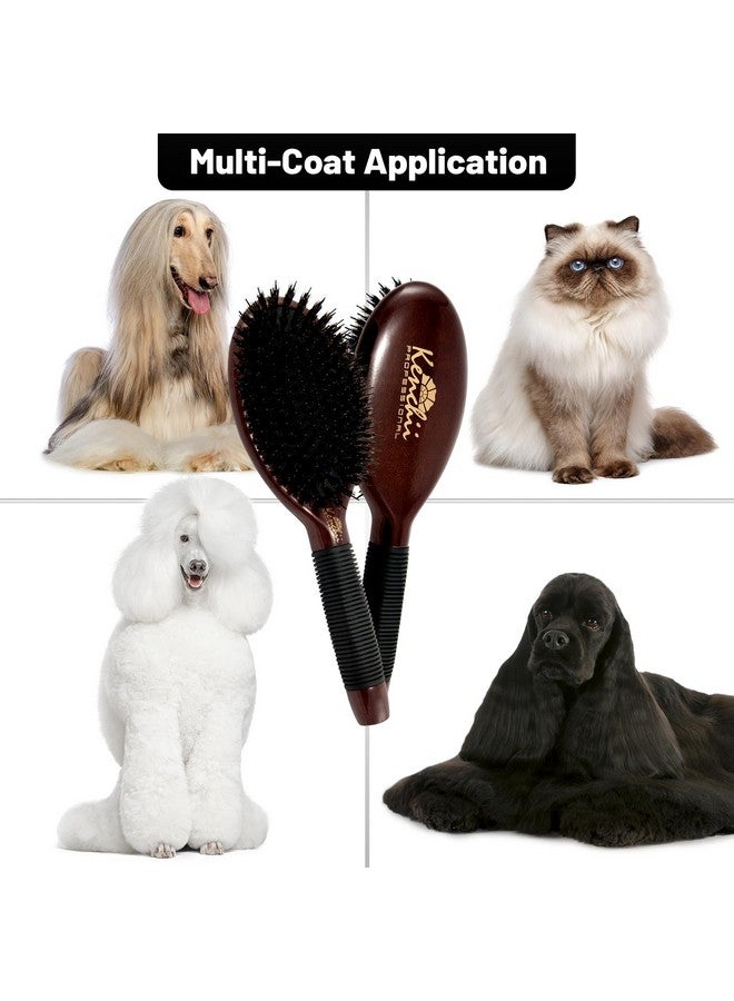 Kenchii Boar And Nylon Bristle Dog/Cat Grooming Brush With Onepiece Maple Bodychoose Size Large Small (Large) - Image 4