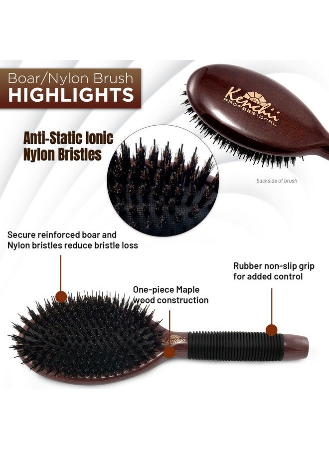 Kenchii Boar And Nylon Bristle Dog/Cat Grooming Brush With Onepiece Maple Bodychoose Size Large Small (Large) - Image 2