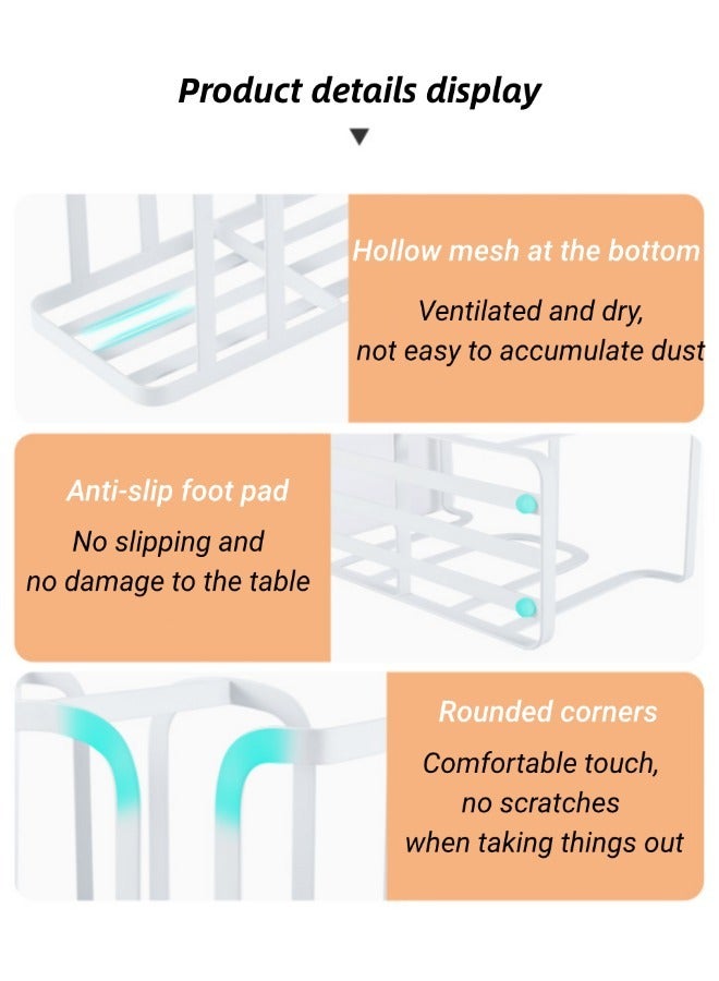 منظم محطة القهوة المعدنية ، صندوق تخزين كيس القهوة والشاي ، لا تركيب وحجم مدمج ، تراكم حامل كوب القهوة القابل للتصرف ، للمنزل / المكتب / الفندق / الحمام / العداد (الأسود) - Image 5