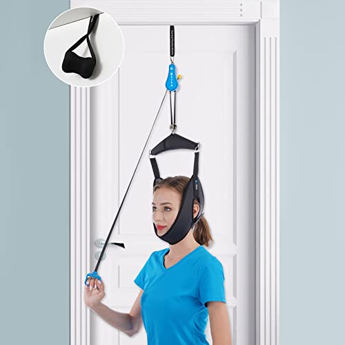 Glitz Cervical Neck Traction Device for Home Use Portable Neck Stretcher Hammock Over Door for Neck Pain Relief Neck Sling for Spine Decompression - Image 2