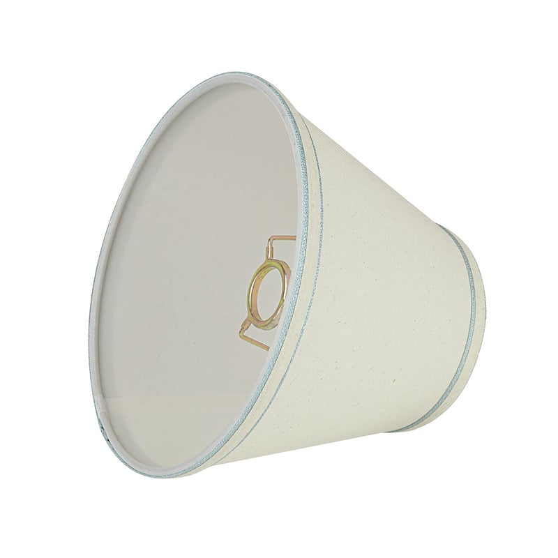 Aspen Creative 58909 Empire Uno Lamp Shade in Cream with Powder Blue, 5" Top x 9" Bottom x 7" Slant Height, Slip UNO 33mm - Image 4