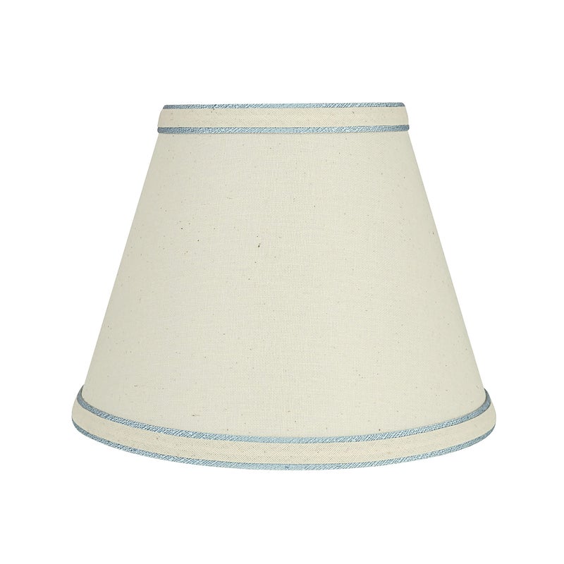 Aspen Creative 58909 Empire Uno Lamp Shade in Cream with Powder Blue, 5" Top x 9" Bottom x 7" Slant Height, Slip UNO 33mm - Image 3