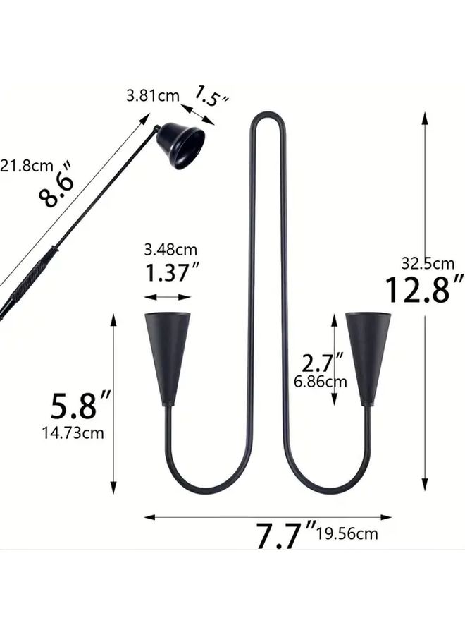 Black Metal Double Arm Taper Candle Sconce for Farmhouse Wall Decor - Image 4