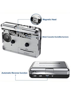 KASTWAVE Portable Cassette Player/Cassette to MP3 Converter Capture Cassette Tape to MP3/CD Audio via USB –Converter Retro with Earphones, Compatible with Cell Phone Charger | USB Cable & User Manual Included  - Image 2
