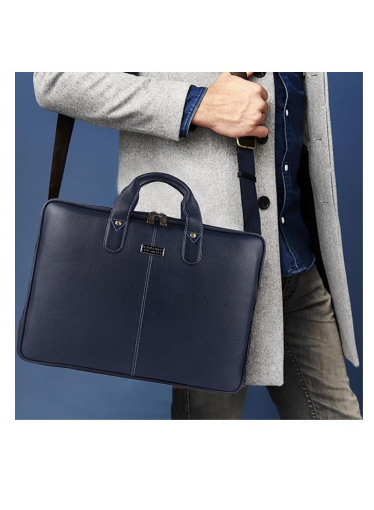  هاموندز فلاي كاتشر حقيبة رسول جلدية . بوصة مع جيب لاب توب مبطن، حقيبة مكتبية، أزرق نابا - Image 5