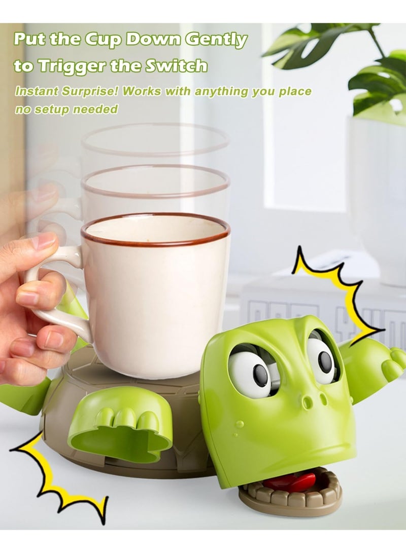 Chabeia Turtle Cup Coaster, Funny Coasters Holder with Liftable Limbs Expressive Face，Turtle Coasters，Unique Gift for Turtle Lovers (Green & Pink) - Image 4