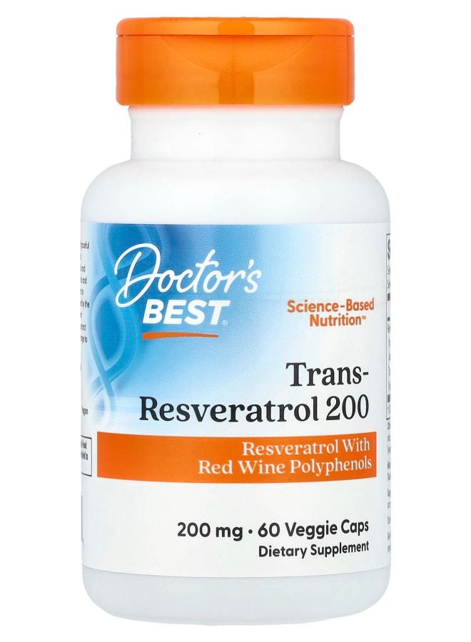Doctor's Best Trans-Resveratrol 200  200 mg 60 Veggie Caps