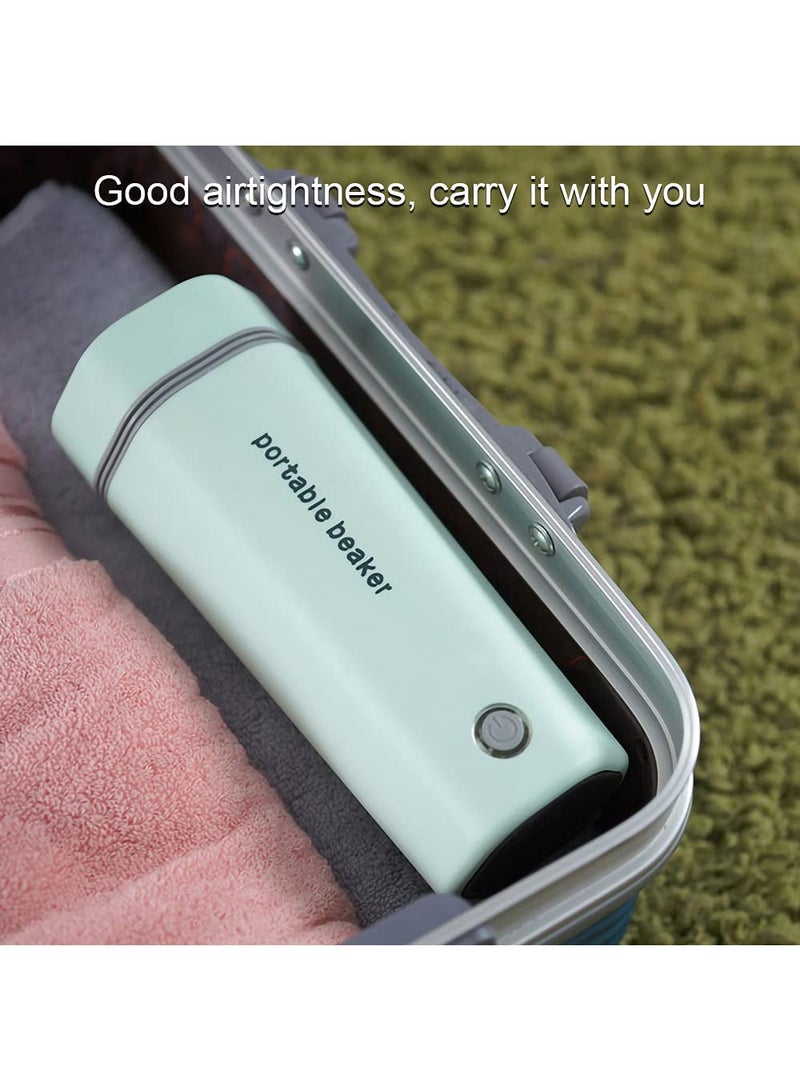 Arabest Portable Electric Kettle Stainless Steel Liner Travel Electric Cup Household Mini Heating Teapot Quick Cooking Single Cup Water Heater 450ml Thermos (Light Green) - Image 5