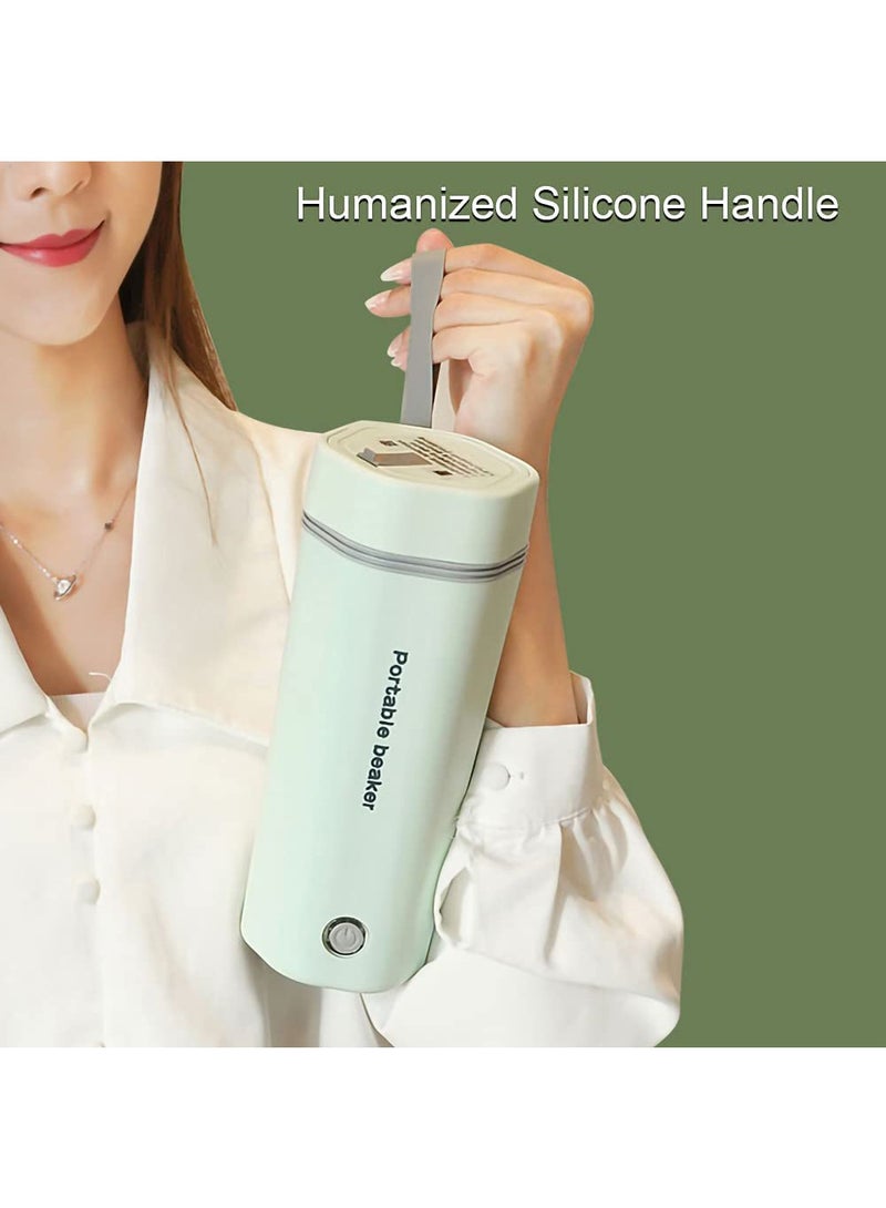 Arabest Portable Electric Kettle Stainless Steel Liner Travel Electric Cup Household Mini Heating Teapot Quick Cooking Single Cup Water Heater 450ml Thermos (Light Green) - Image 2