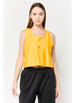 adidas Originals Women Sportswear Fit Brand Logo Reversible Outdoor Crop Jersey, Yellow  - Image 1