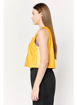 adidas Originals Women Sportswear Fit Brand Logo Reversible Outdoor Crop Jersey, Yellow  - Image 2
