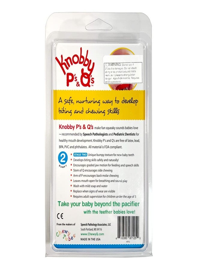 Chewy Tubes P & Q Chewy Tube Set Chew for Kids Autism ASD Speech Therapy Oral (1 Red P and Q (knobby)) - Image 2