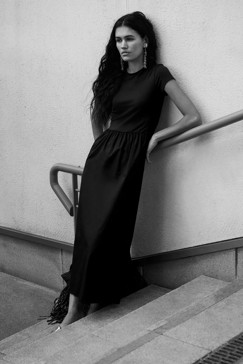 H&M Short-sleeved maxi dress