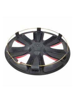 Pistol Pistol -WJ5087 WR-15 inch Wheel Cover Kit, 15" Hubcaps Set of 4 Tires Automotive Hub Wheel Cap with Snap-On Retention Rings, Color- Red & White  - Image 5