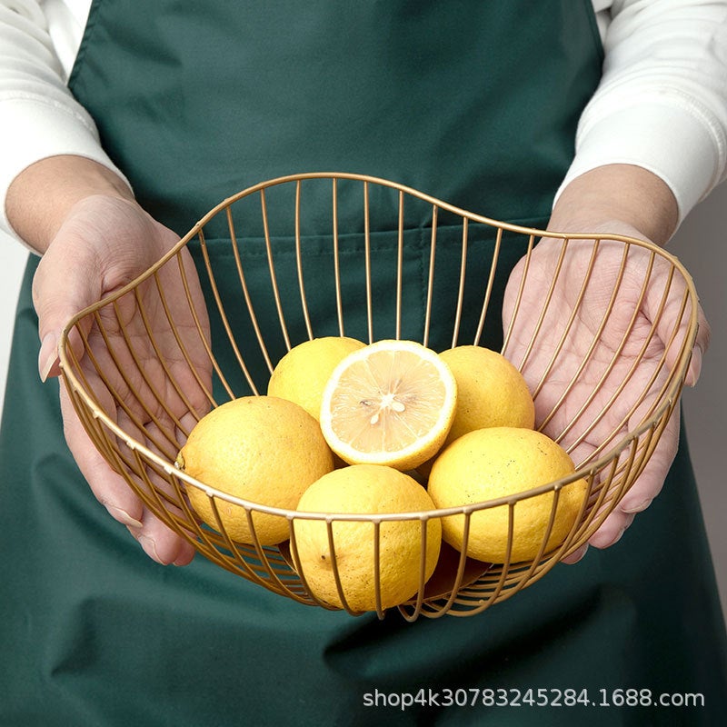 Nordic Style Iron Fruit Plate Household Modern Living Room Coffee Table Fruit Basin Snack Dried Fruit Plate Internet Popular Creative Fruit Basket - Image 2