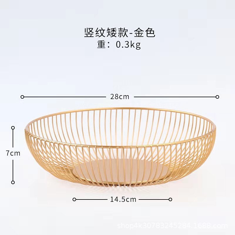 Nordic Style Iron Fruit Plate Household Modern Living Room Coffee Table Fruit Basin Snack Dried Fruit Plate Internet Popular Creative Fruit Basket - Image 1