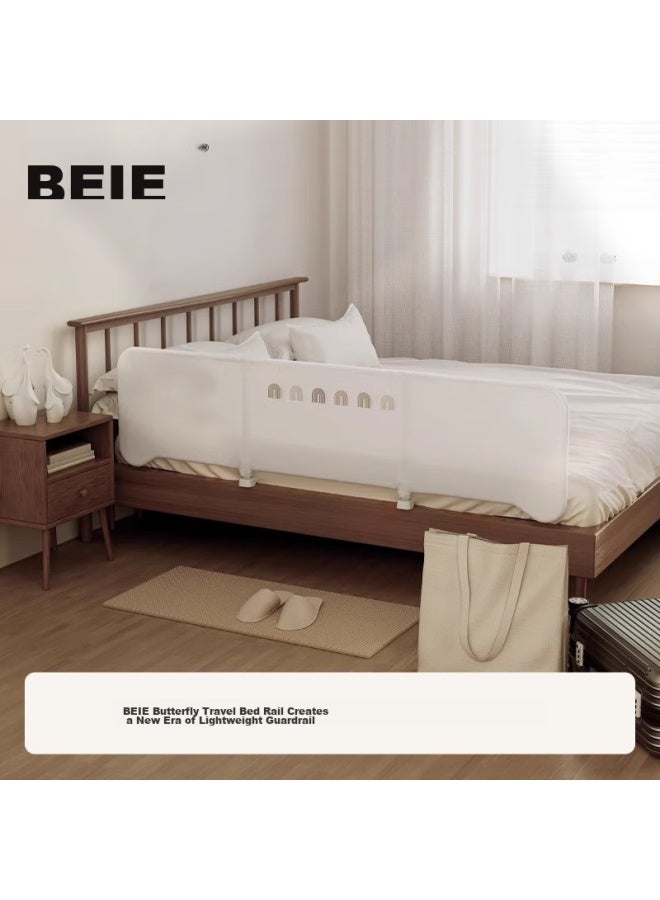 Beie Butterfly Bed Guard, Portable Foldable Bedside Barrier, Protective Rail, Single-sided, Mother-of White, 1.2m - Image 2