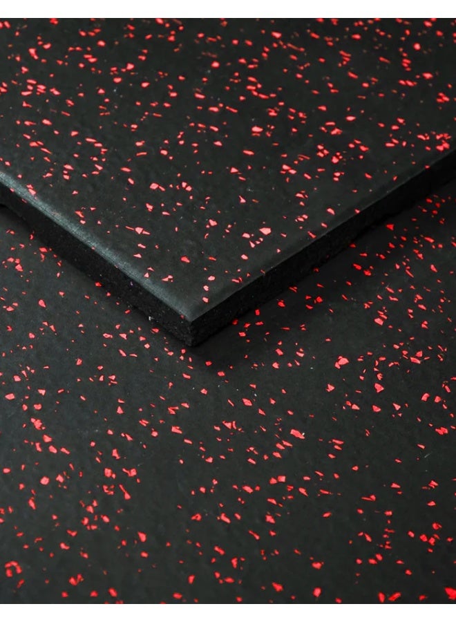 terrain Multipurpose Rubber Flooring Tile – 20 mm Thick, 100 × 100 cm, Speckled Red - Image 1