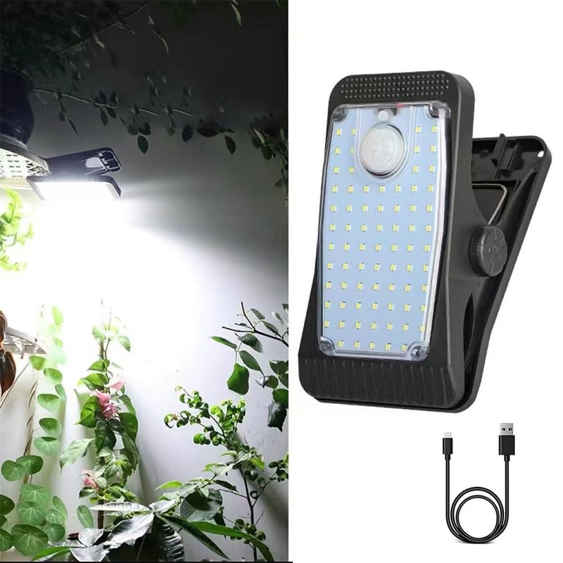 YZYOE New Enhanced 73 LED Outdoor Solar Clip Light Portable Lighting with Motion Sensor Waterproof SolarUSB Powered Courtyard Atmosphere Decorative Lights3 Modes Path Light - Image 2