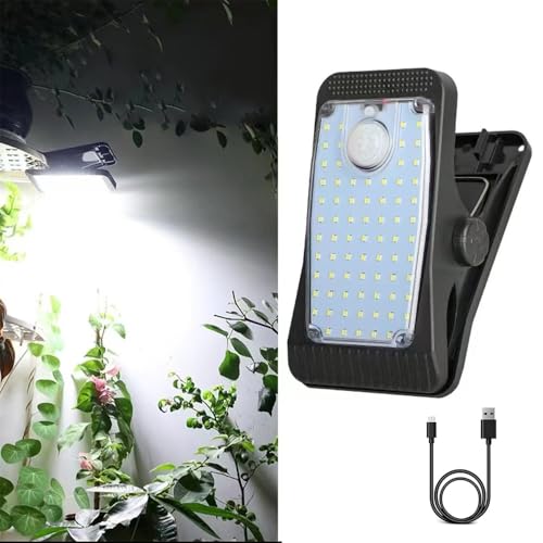YZYOE New Enhanced 73 LED Outdoor Solar Clip Light Portable Lighting with Motion Sensor Waterproof SolarUSB Powered Courtyard Atmosphere Decorative Lights3 Modes Path Light - Image 1