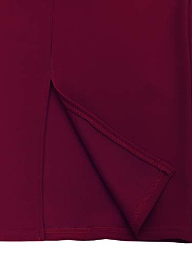 MixMatchy Women's Casual Classic Bodycon Pencil Skirt Burgundy M - Image 4