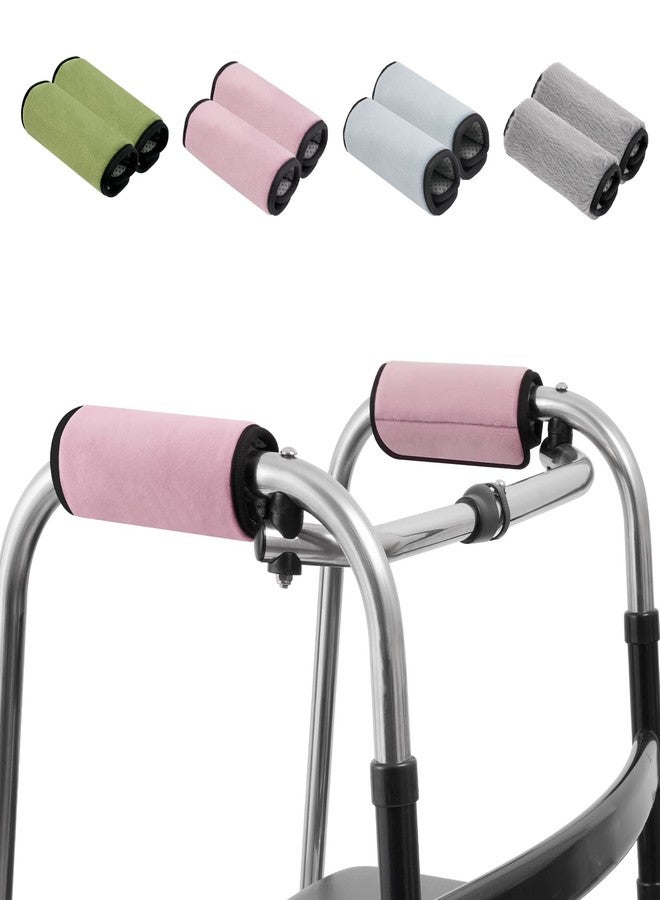 KUAZIDAR Walker Handle Cushions Padded Hand Grip Covers for Rollator & Wheelchair, Non-Slip Comfortable Washable Padding, Moisture Wicking Mobility Accessory, Pink - Image 1
