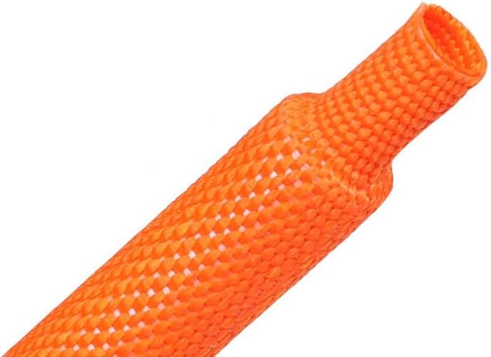 Shrink Tube 6~100mm Flam Retardant Wire Wrap Sheath Protection, PET Heat Shrink Braided Cable Sleeve 2 5 8 10M, Heat Shrink Tubing Roll(Orange,25MM*1M) - Image 1