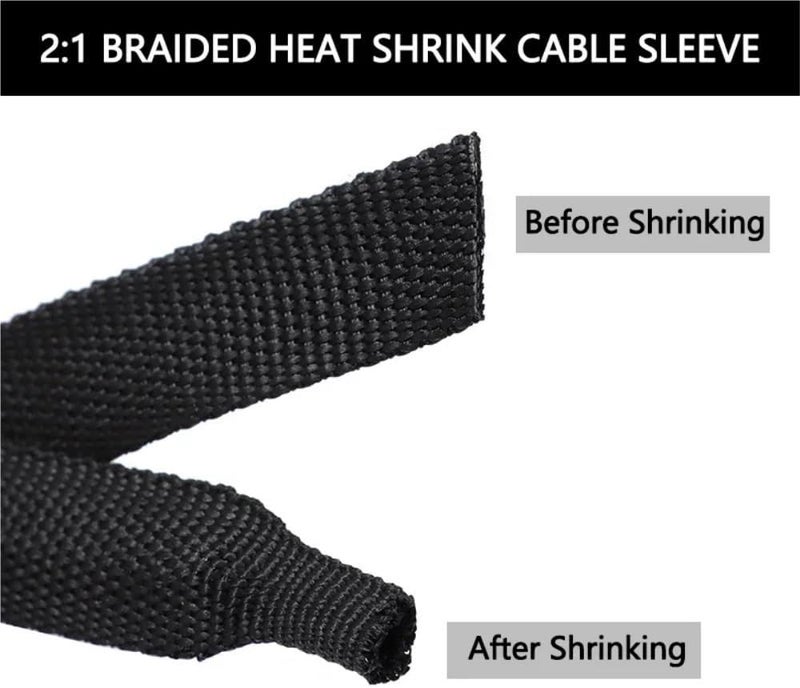 Shrink Tube 6~100mm Flam Retardant Wire Wrap Sheath Protection, PET Heat Shrink Braided Cable Sleeve 2 5 8 10M, Heat Shrink Tubing Roll(Orange,25MM*1M) - Image 5