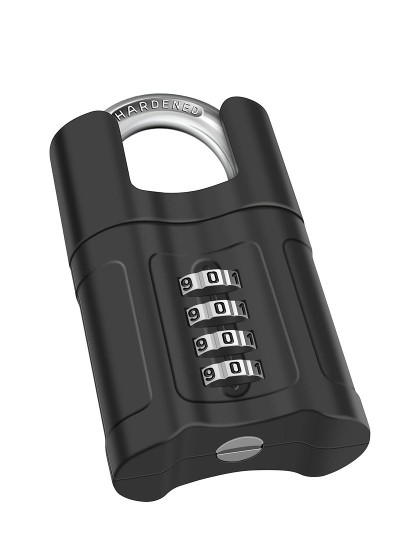 SYOSI Heavy Duty Combination Padlock Outdoor - High Security 4 Digit Padlock with Wrapped Beam Anti-Shear Design and 8mm Thick Stainless Steel Locking Beam for Home, School, Garage, Fences, Gardens  - Image 1