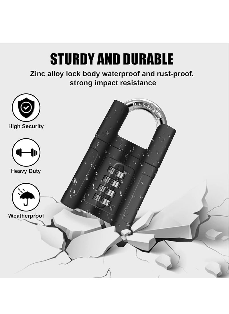 SYOSI Heavy Duty Combination Padlock Outdoor - High Security 4 Digit Padlock with Wrapped Beam Anti-Shear Design and 8mm Thick Stainless Steel Locking Beam for Home, School, Garage, Fences, Gardens  - Image 3