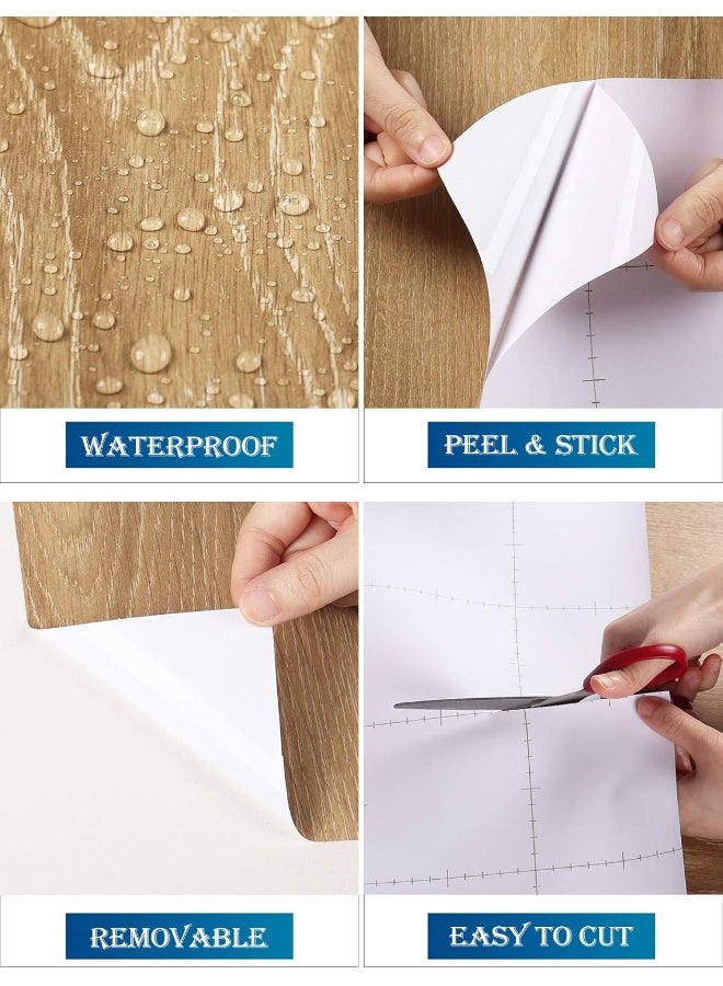 FunStick Thick Brown Wood Contact Paper Wood Wallpaper Peel and Stick Wood Wallpaper Rustic Wood Grain Self Adhesive Removable Wall Paper Vinyl Roll for Cabinets Desk Countertops Furniture 12" x 200"  - Image 2