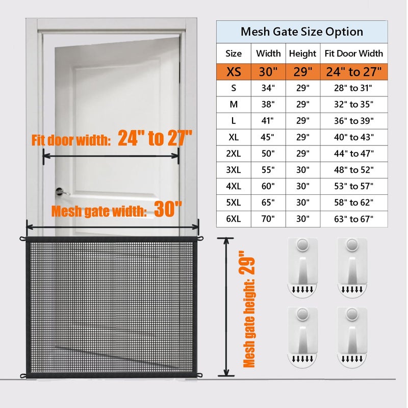 Cupount 2-Pack Dog Gate For Stairs Pet Gates For The House: Dog Gate Indoor Dogs Screen Mesh Gate For Doorways Stairways Safety 29 Inches Tall  30 Inch Wide - Image 3