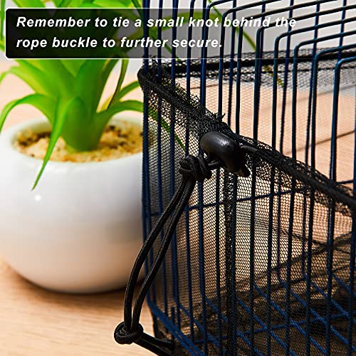 Shappy Large Bird Cage Seed Catcher,Bird Cage Cover Net Skirt Guard,Adjustable Soft Airy Mesh Net for Parrot Parakeet Macaw(59.8 x 39.4 Inch/ 152 x 100 cm,Black) - Image 4