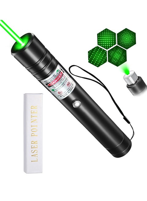 Long Distance Green Laser Pointer, 2000m Laser Pointer High Power Pen, Green Laser Pointer Rechargeable for Hiking, USB Rechargeable, with Star Cap Adjustable Focus, Suitable for Projector