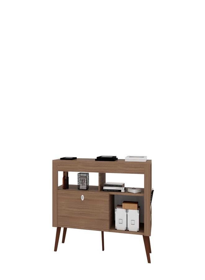 ارت ان  طاولة تلفزيون خشب 50" مودرن مع خزانة لون جوزي 136*63*39 - Image 2