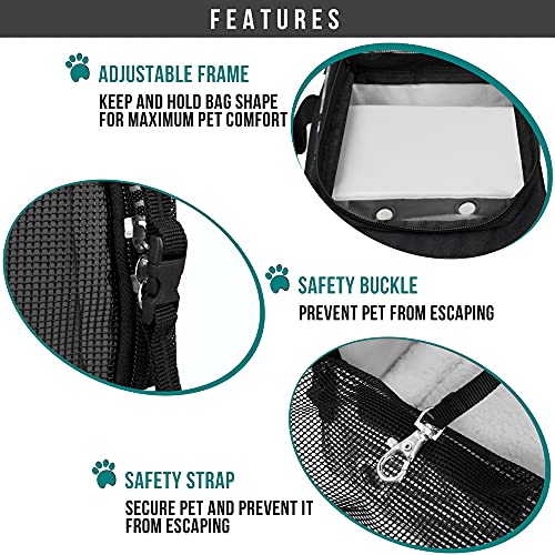 PetAmi Dog Purse Carrier for Small Dogs, Airline Approved Soft Sided Pet Carrier with Pockets, Ventilated Dog Carrying Bag for Puppy Cat, Dog Travel Supplies Bag, Sherpa Bed, Max 12 lbs, Stripe Black - Image 5