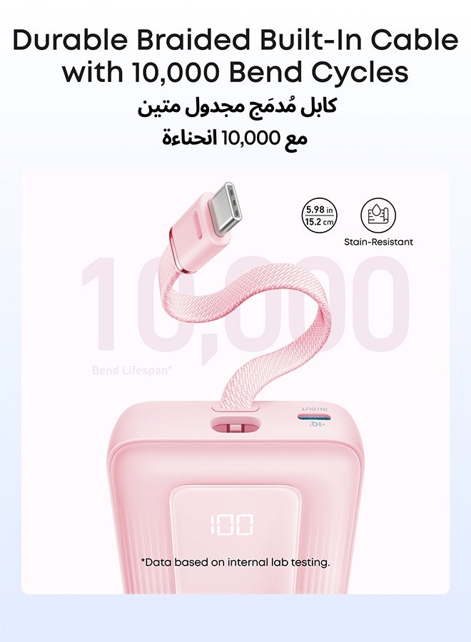 أنكر بنك طاقة زولو، 20000 مللي أمبير 30 واط شاحن محمول عالي السرعة مع كابل USB-C مدمج، حزمة بطارية لجهاز آيفون 17/17 إير/17 برو/17 برو ماكس/سلسلة 16، جالاكسي، والمزيد (أزرق، 20000 مللي أمبير) - Image 4