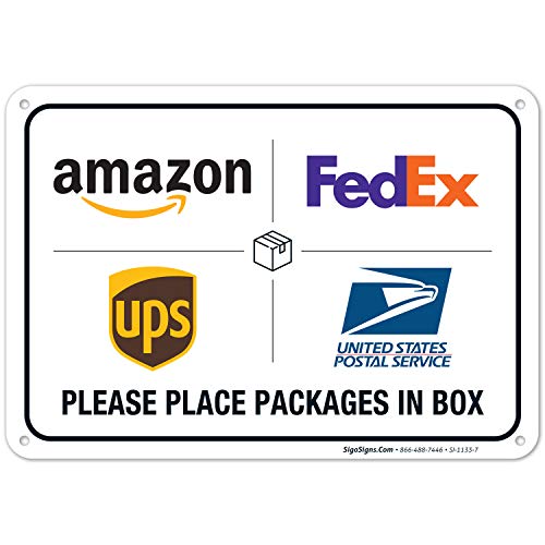 Sigo Signs Package Delivery Sign, Delivery Instructions Sign, 10x7 Inches, Rust Free .040 Aluminum, Fade Resistant, Made in USA - Image 1