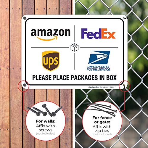 Sigo Signs Package Delivery Sign, Delivery Instructions Sign, 10x7 Inches, Rust Free .040 Aluminum, Fade Resistant, Made in USA - Image 4