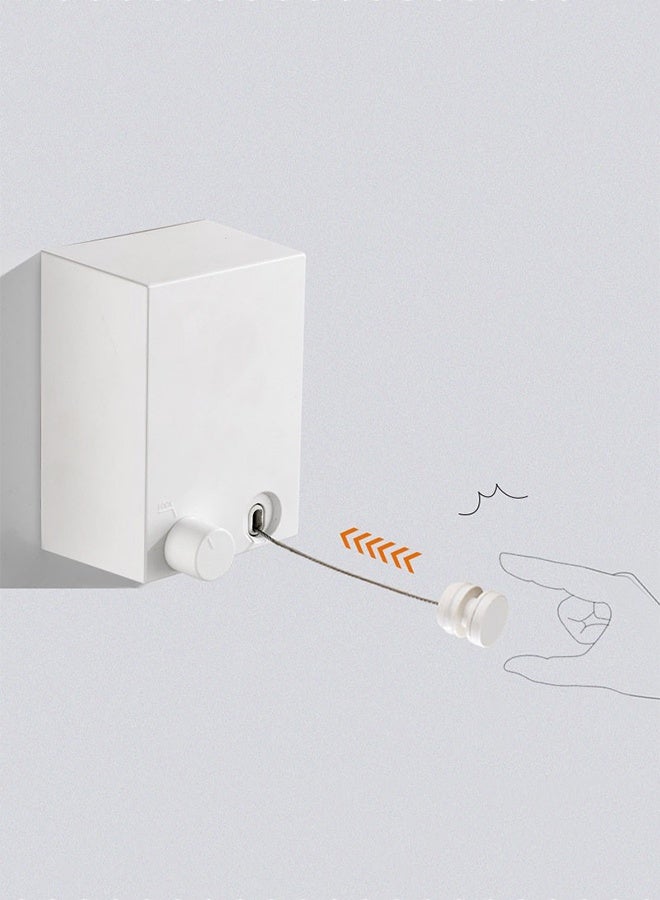 Retractable Wall Mounted Wire Clothesline, White - Image 4